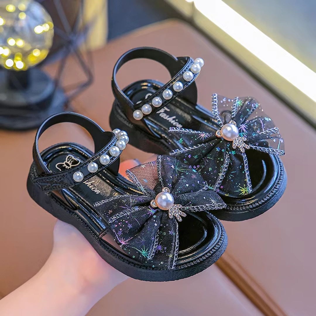 Royal Pearl Bow Baby Sandals – Elegant Comfort for Little Feet - Image 5
