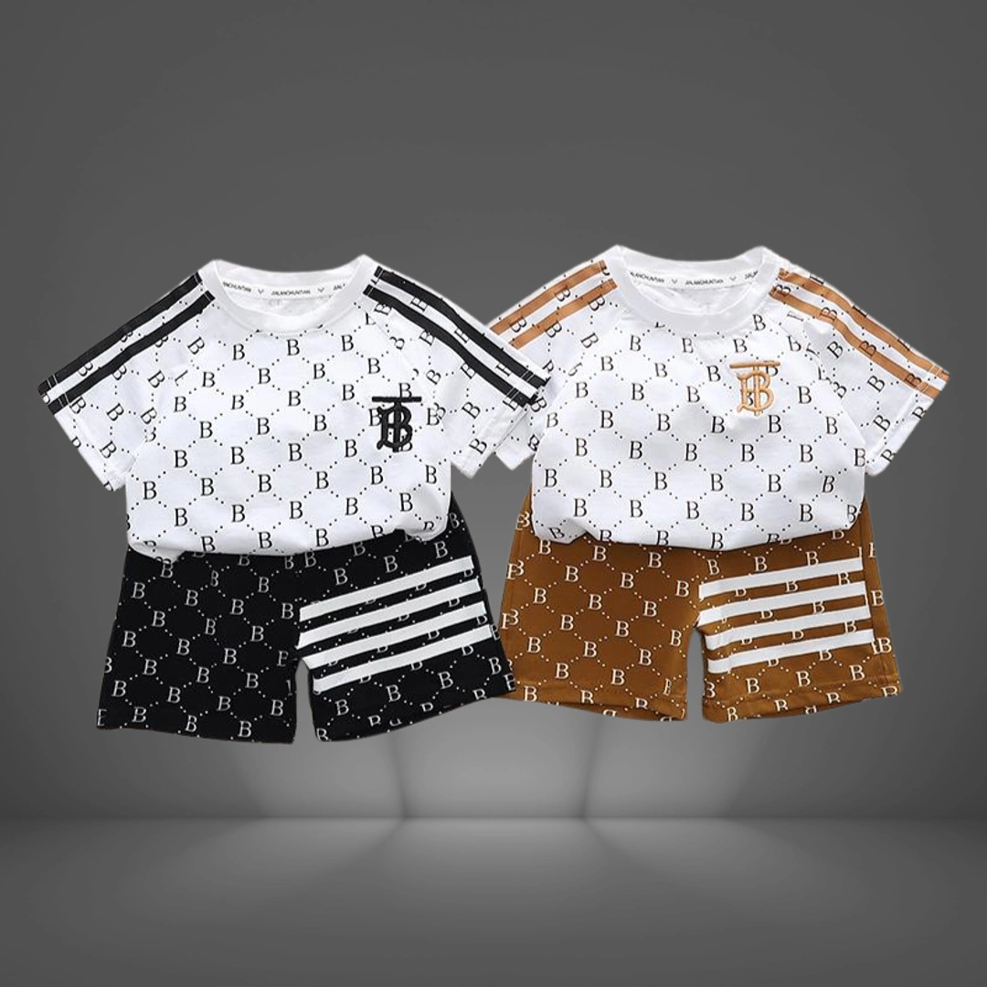 B Print Baby Boy Cotton T-Shirt Set