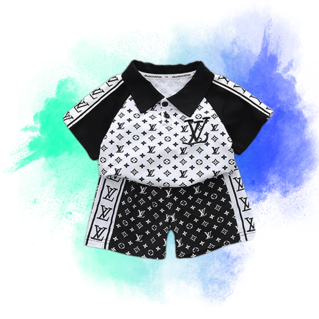 Luxury Style Baby & Kids L*V Printed Summer Set