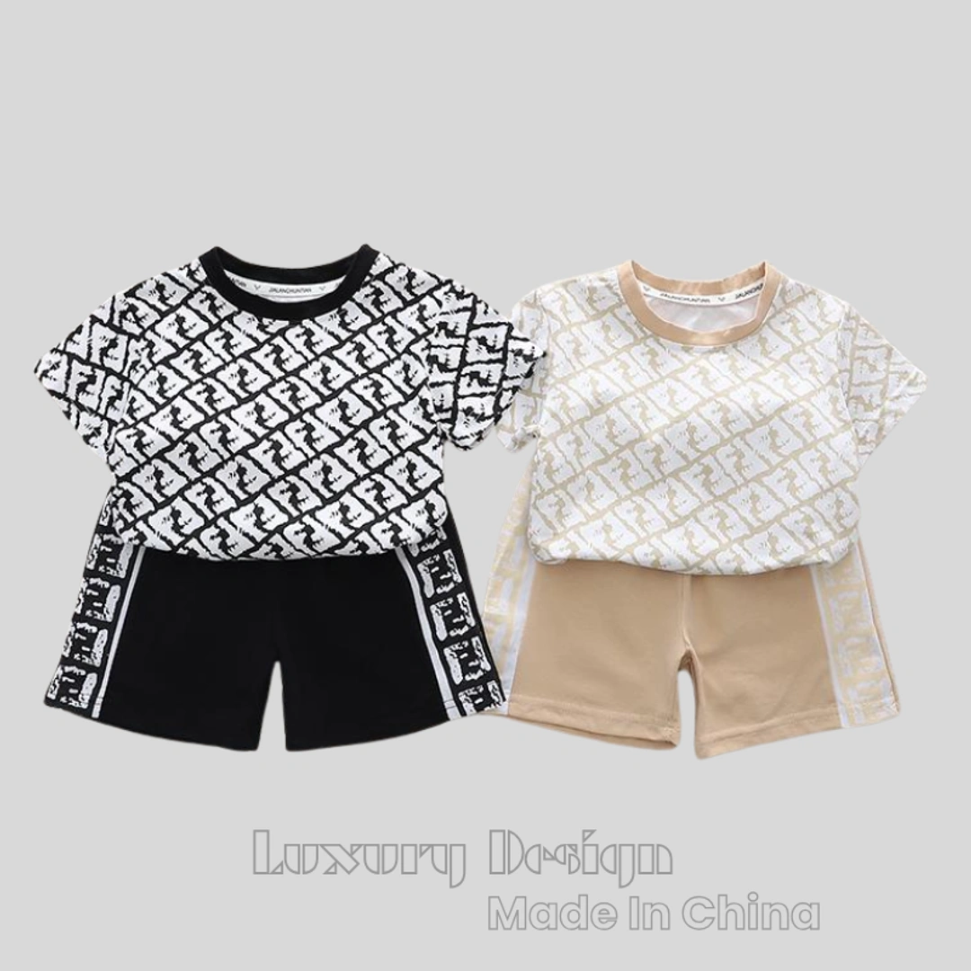 Luxury Designer Style Baby T-Shirt & Shorts Set