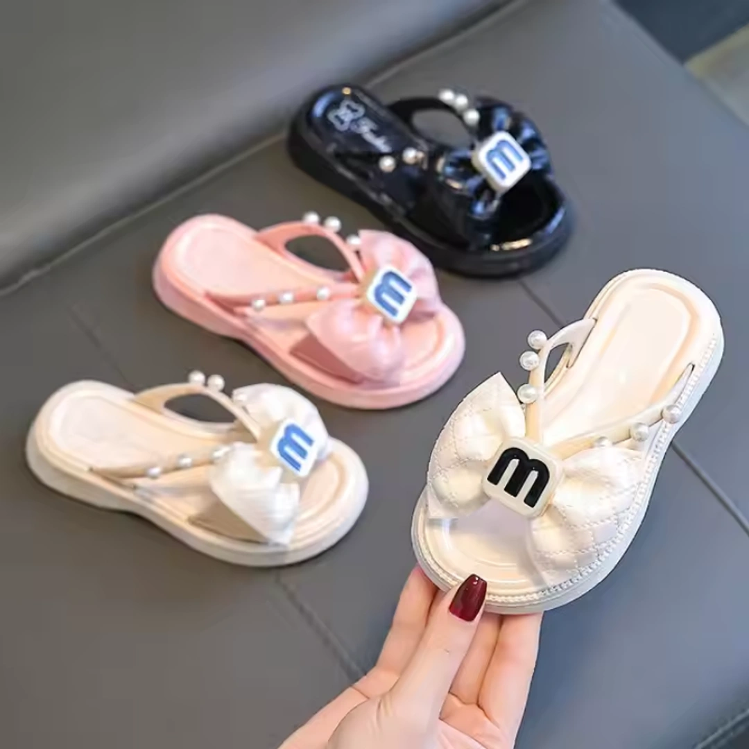 M-Logo Baby Bow Sandals – Stylish and Comfy for Little Steps