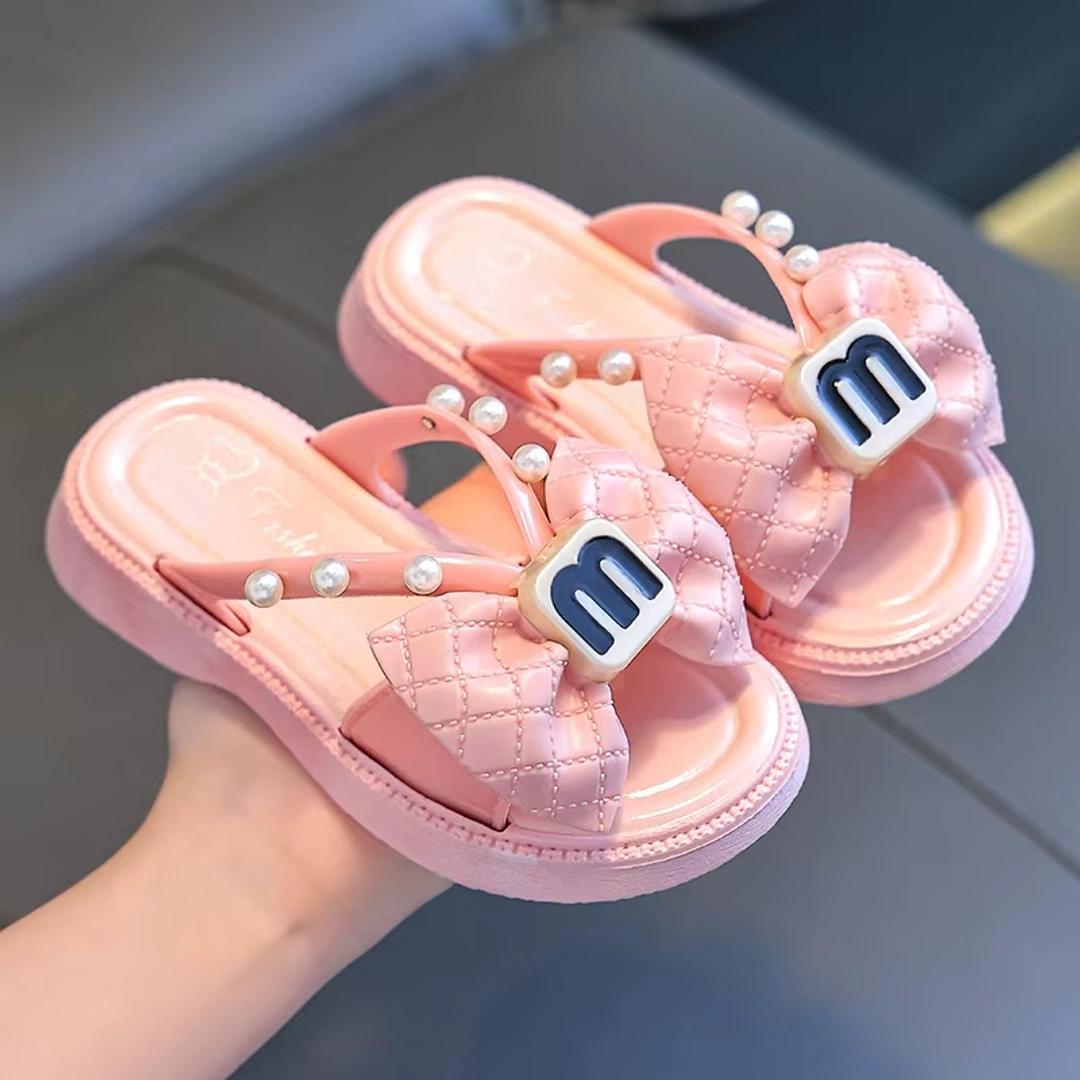 M-Logo Baby Bow Sandals – Stylish and Comfy for Little Steps