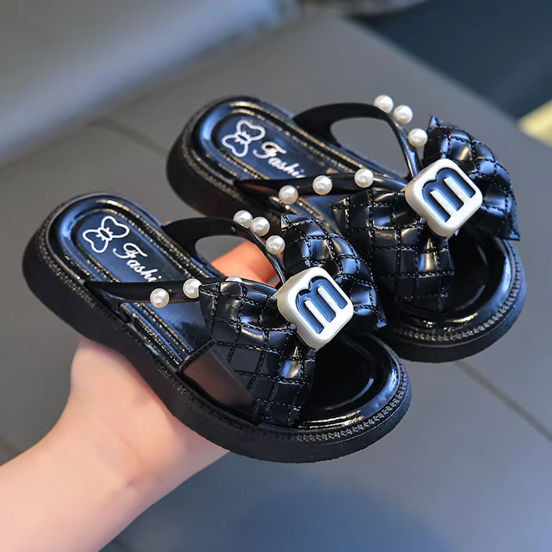 M-Logo Baby Bow Sandals – Stylish and Comfy for Little Steps - Image 3