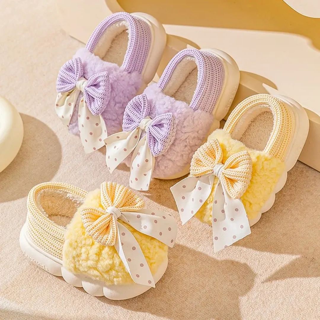 Baby Winter Bowknot Furry Slip-On Shoes (0-5 Years)