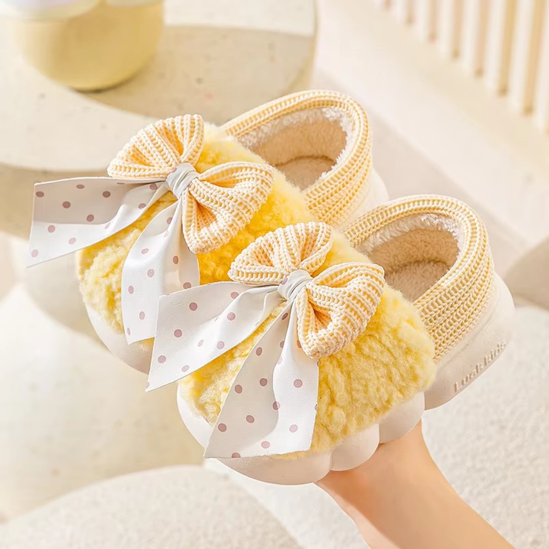 Baby Winter Bowknot Furry Slip-On Shoes (0-5 Years) - Image 4