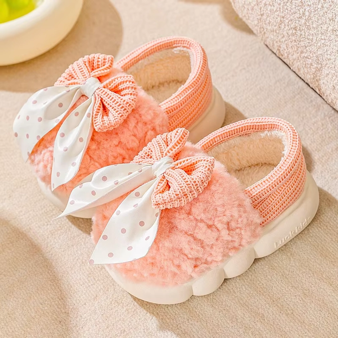 Baby Winter Bowknot Furry Slip-On Shoes (0-5 Years) - Image 5
