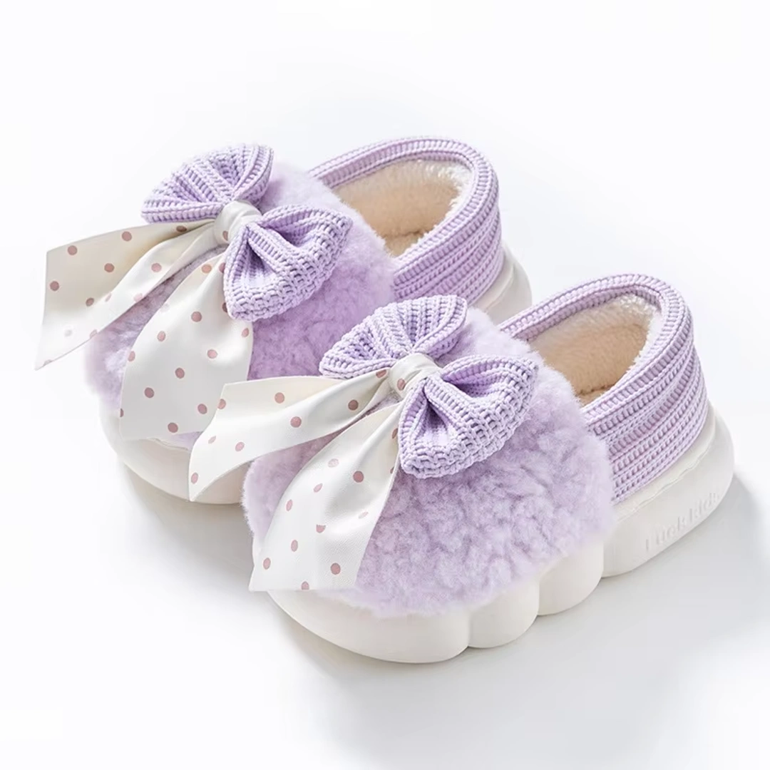 Baby Winter Bowknot Furry Slip-On Shoes (0-5 Years) - Image 6