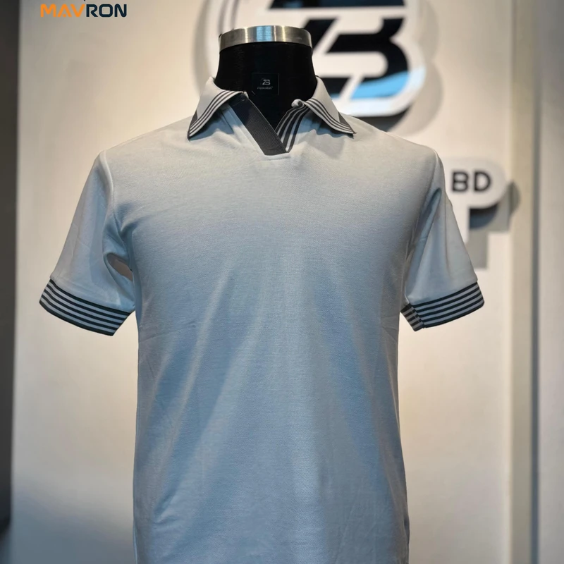 Premium Buttonless Polo T-Shirt – White