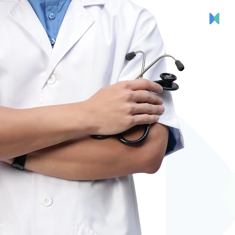 Short Sleeve Unisex White Apron/Lab Coat - Premium (Torrey Fabric) - Thumbnail 5