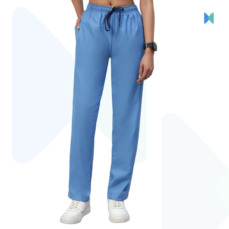 Premium V-neck Half Sleeve Unisex OT Dress (Medical Scrub) - Sky Blue - Thumbnail 4