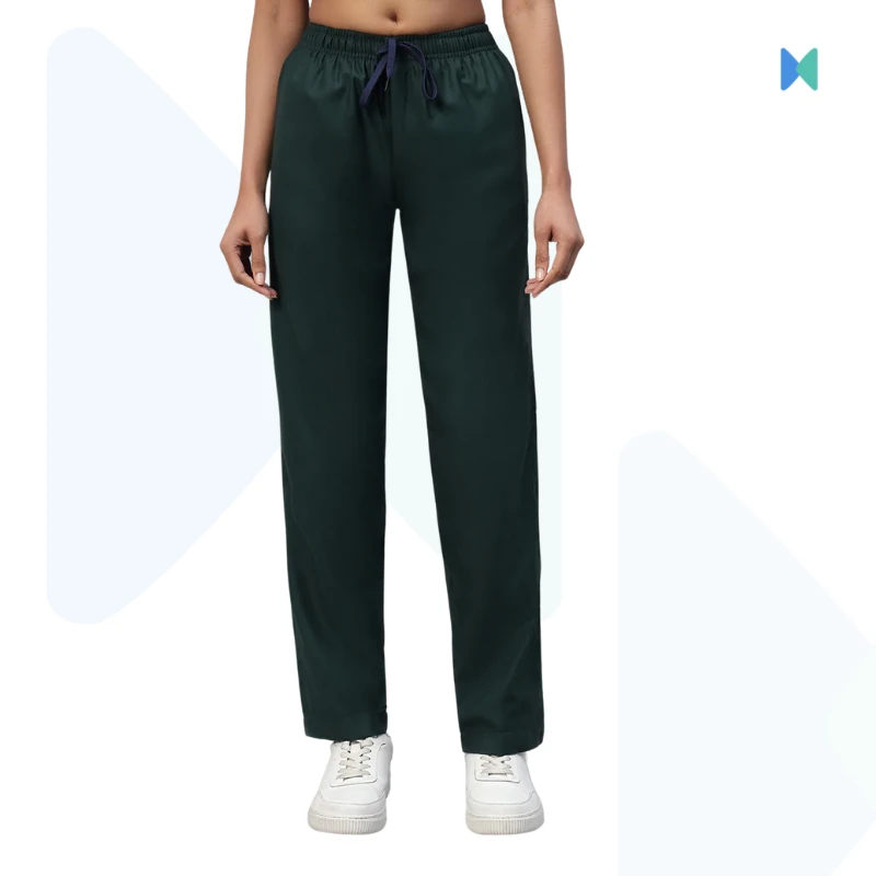 Premium V-neck Half Sleeve Unisex OT Dress (Medical Scrub) – Dark Green - Thumbnail 4