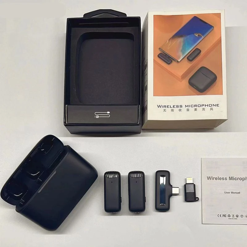 DK11 Dual Wireless Microphone with Noise Reduction & Charging Case | Mega Nest BD