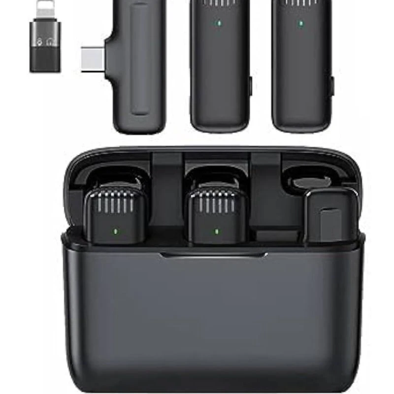 DK11 Dual Wireless Microphone with Noise Reduction & Charging Case | Mega Nest BD - Image 3