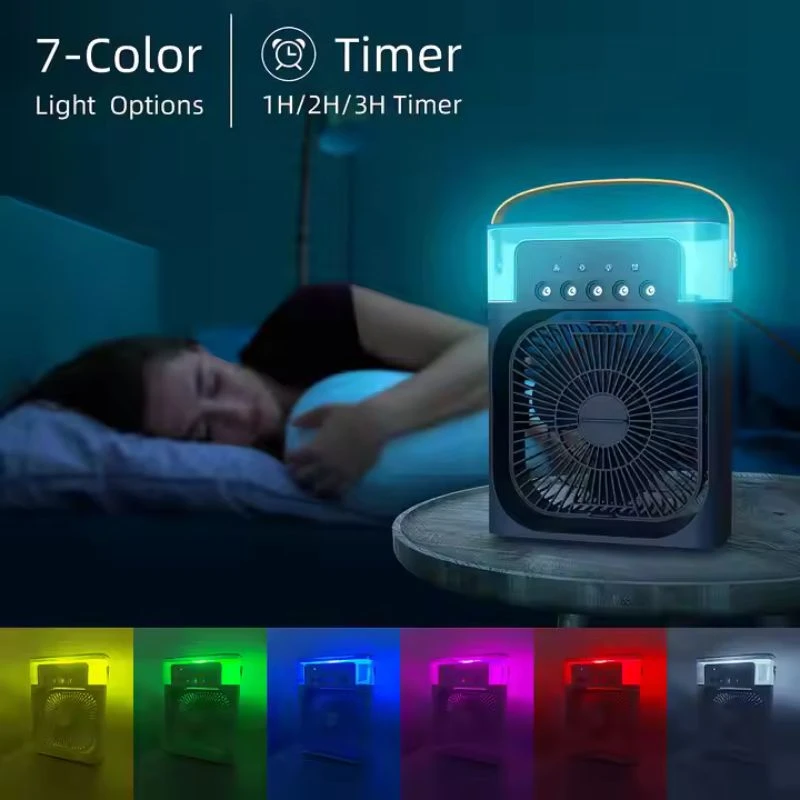 2025 New Portable Mini Desktop 7 Color Light Electric Spray Water air Cooler Fan with Humidifier | Mega Nest BD - Image 4