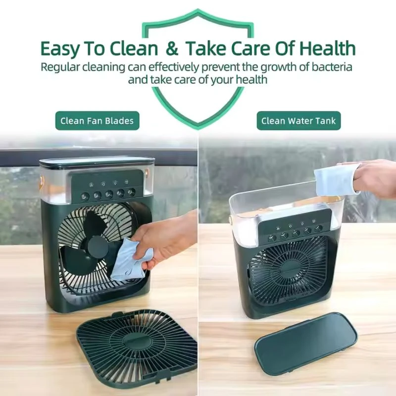 2025 New Portable Mini Desktop 7 Color Light Electric Spray Water air Cooler Fan with Humidifier | Mega Nest BD - Image 6