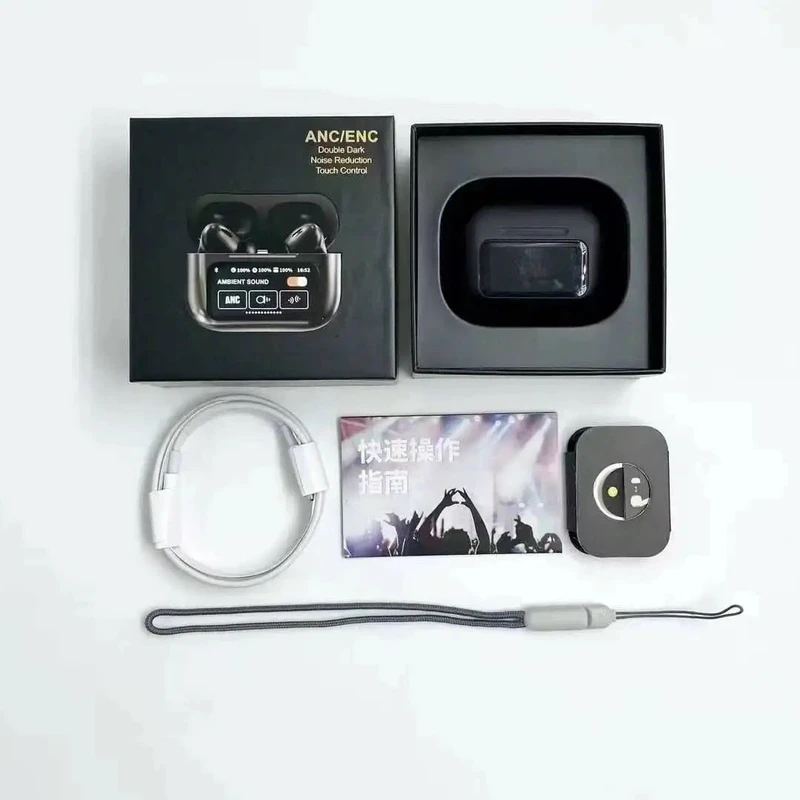 A9 Pro Smart Touchscreen TWS Earbuds (ANC + 36H Battery)