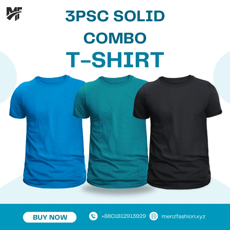 3 Psc Solid colour combo t-shirt