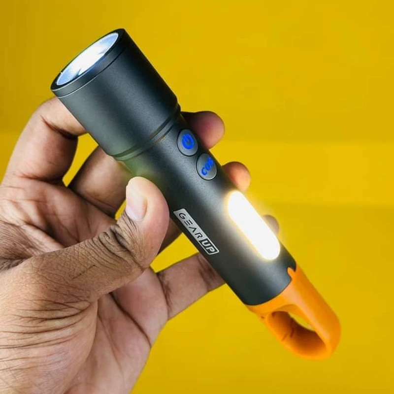 GearUP K57 Multifunctional Rechargeable Torch, Flashlight Zoomable LED Flashlight