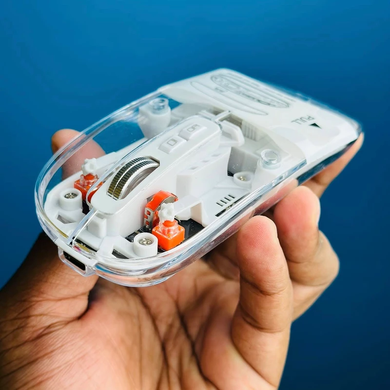 GearUP WM30 Transparent Crystal 2.4G + Bluetooth Magnetic Wireless Mouse