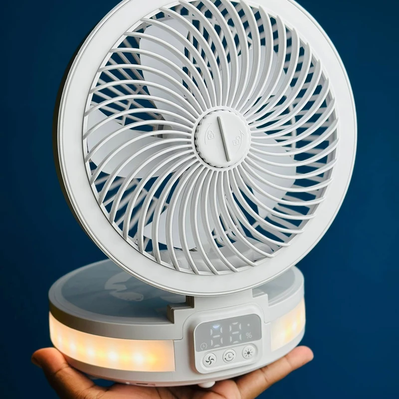 WiWu FS05 Rechargeable fan (4000mAh battery, LED Display Controll Panel)- White Color