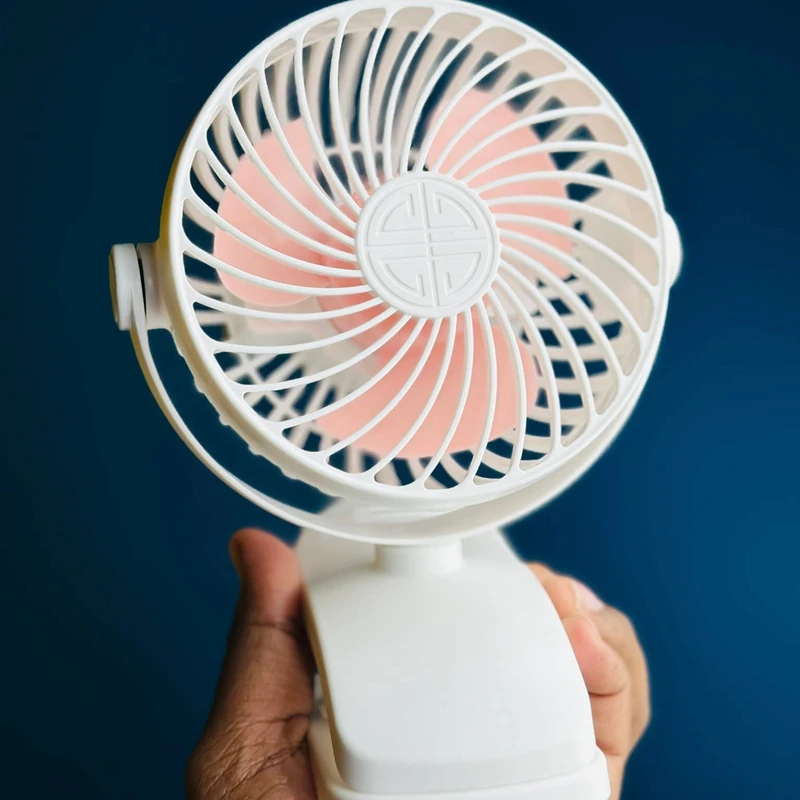 P8 USB Small Handheld Rechargeable Clip Fan – White Color