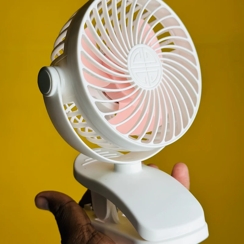 P8 USB Small Handheld Rechargeable Clip Fan – White Color