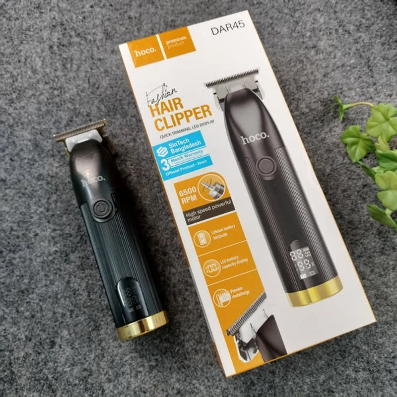 Hoco DAR45 Rechargeable Electric Hair Trimmer – Black