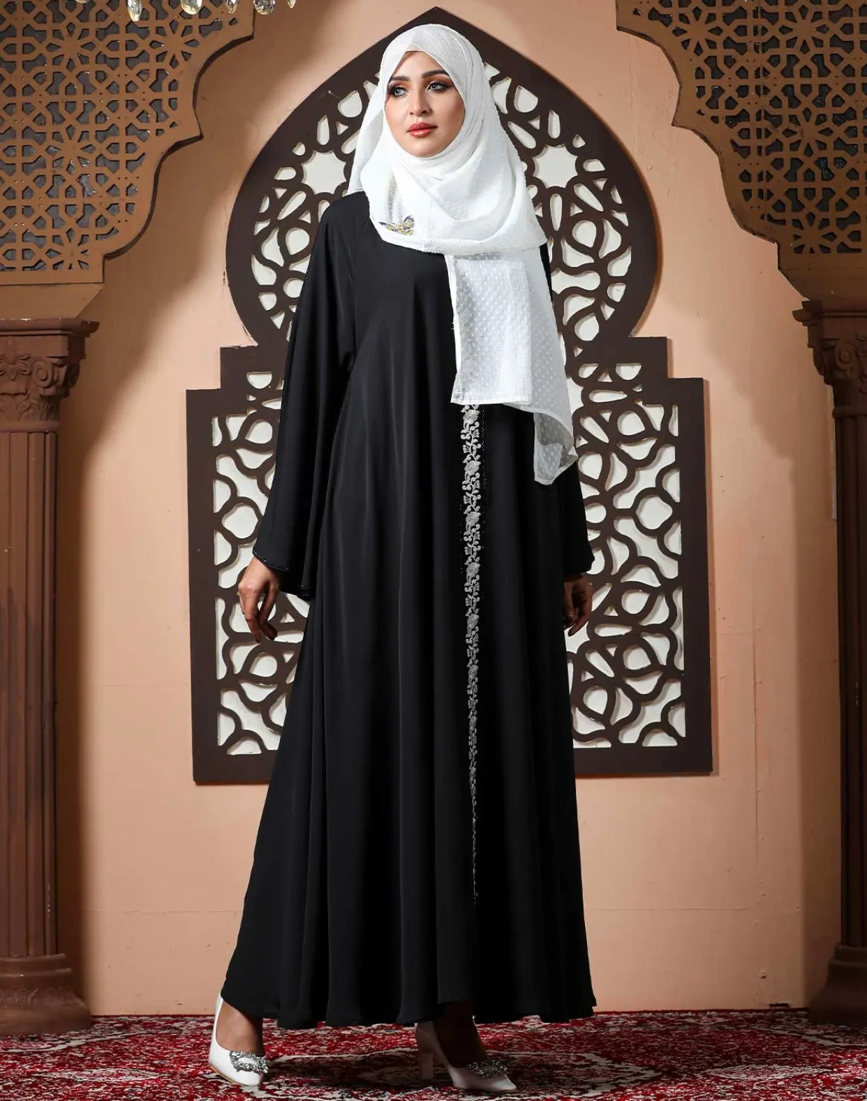 Elegant Black Borka – Dubai Cherry Fabric | Najsha