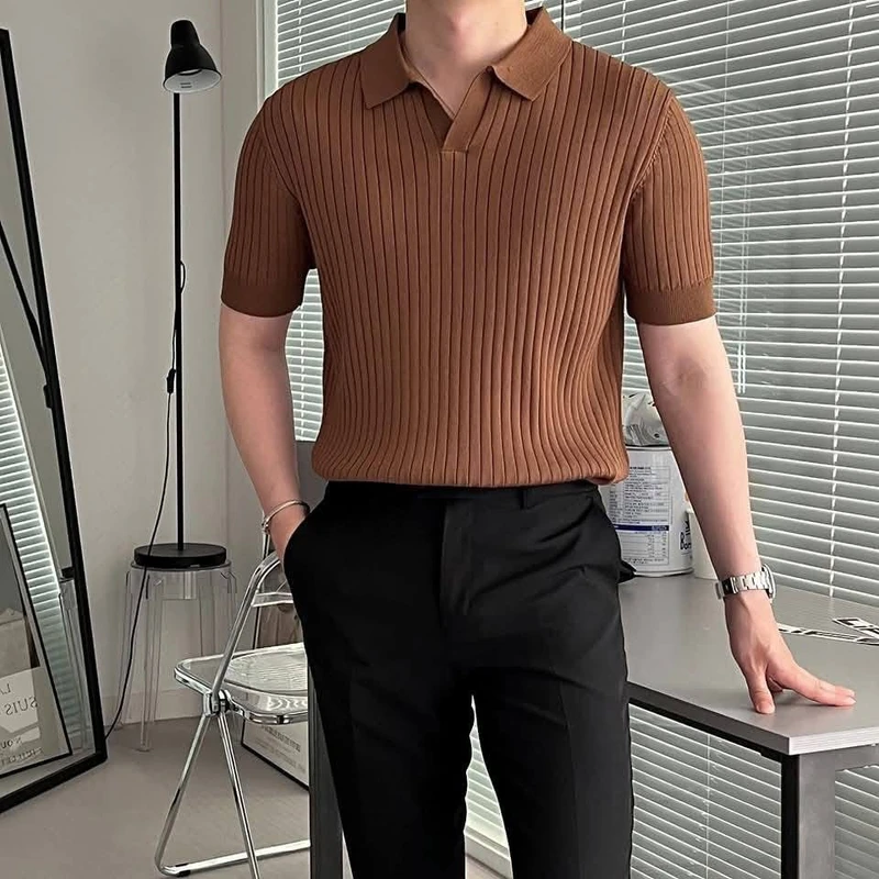 Najsha “Old Money” Polo Shirt – Ribbed Knit Luxury for the Modern Gentleman