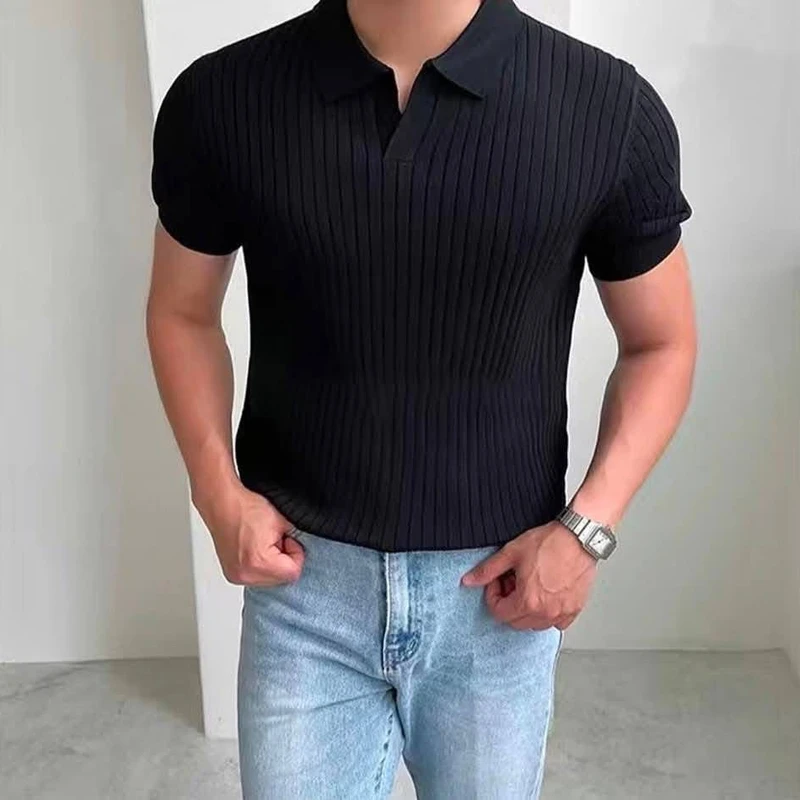 Najsha “Old Money” Polo Shirt – Ribbed Knit Luxury for the Modern Gentleman - Image 3