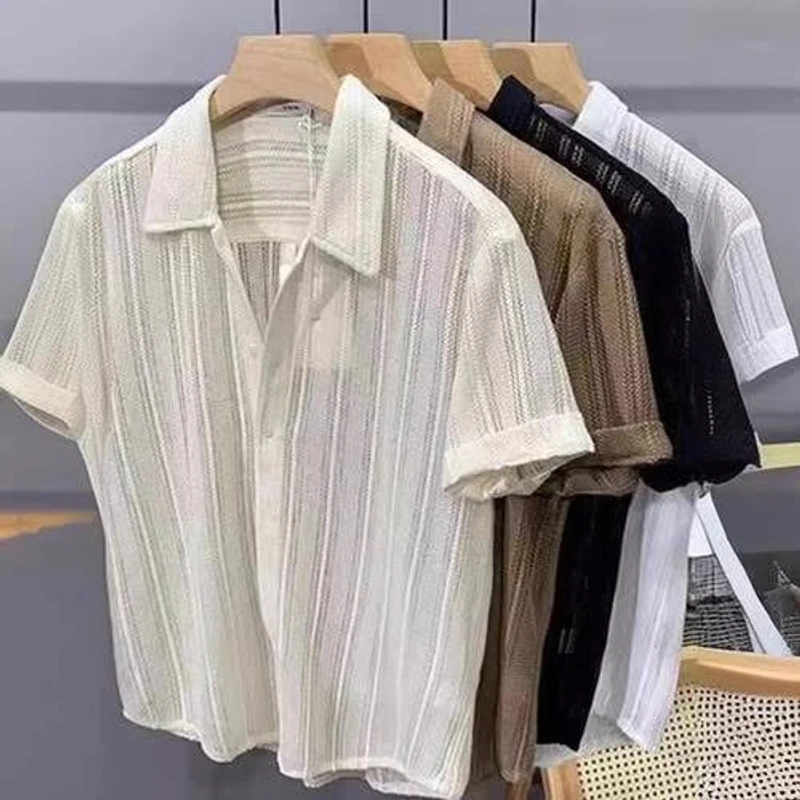 Najsha Premium Knitted Short-Sleeve Shirt – Lightweight, Textured & Classy