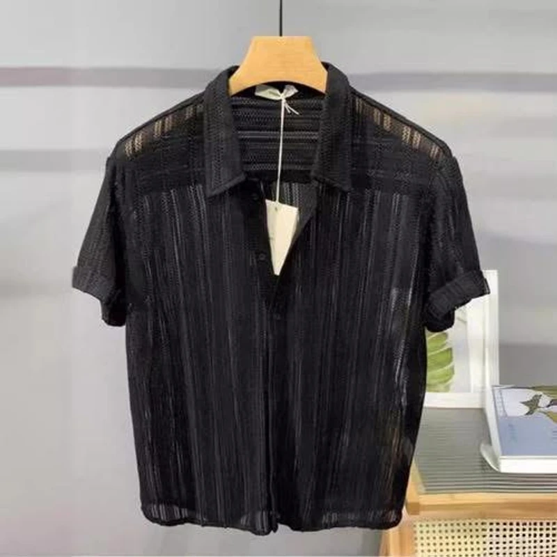 Najsha Premium Knitted Short-Sleeve Shirt – Lightweight, Textured & Classy