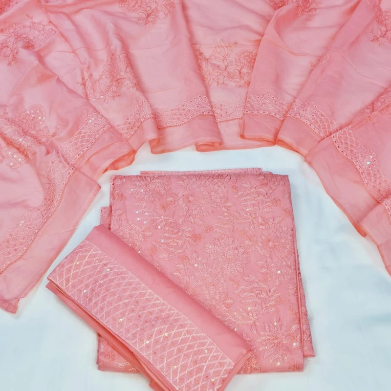 Pure Cotton Unstitched Print Three Piece for Women - Image 3