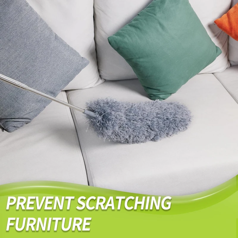 Lomida Microfiber Duster with Extension Pole(Stainless Steel), Extra Long 100 inches, with Bendable Head, - Image 5