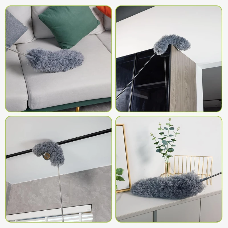 Lomida Microfiber Duster with Extension Pole(Stainless Steel), Extra Long 100 inches, with Bendable Head, - Image 6