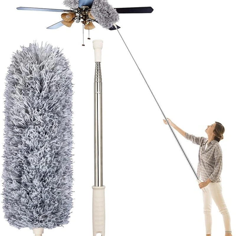Lomida Microfiber Duster with Extension Pole(Stainless Steel), Extra Long 100 inches, with Bendable Head, - Image 7