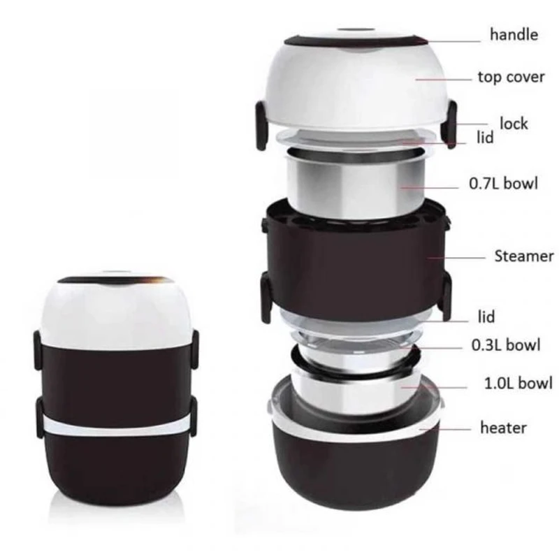 Cooking Lunch Box_3 Layers 2L Portable Electric Lunch Box - Image 3