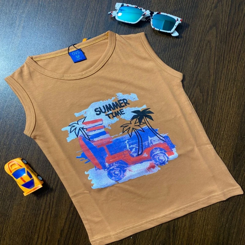 Boy's Sleeveless T-Shirt (Combo 4 Pieces) - Image 4