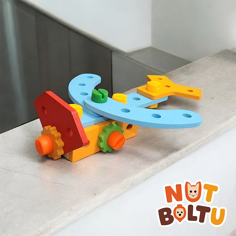 Creative Wooden DIY Building Blocks Set – 100% Safe & Educational Toy for Kids (3+ Years) - Image 4