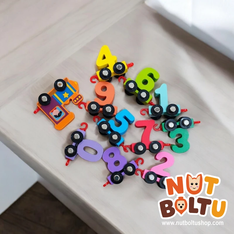 Digital Mini Train – Colorful Wooden Number Learning Toy for Kids