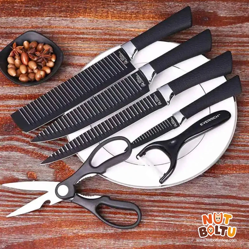Zepter 6-Piece Premium Kitchen Knife Set with Scissors & Peeler