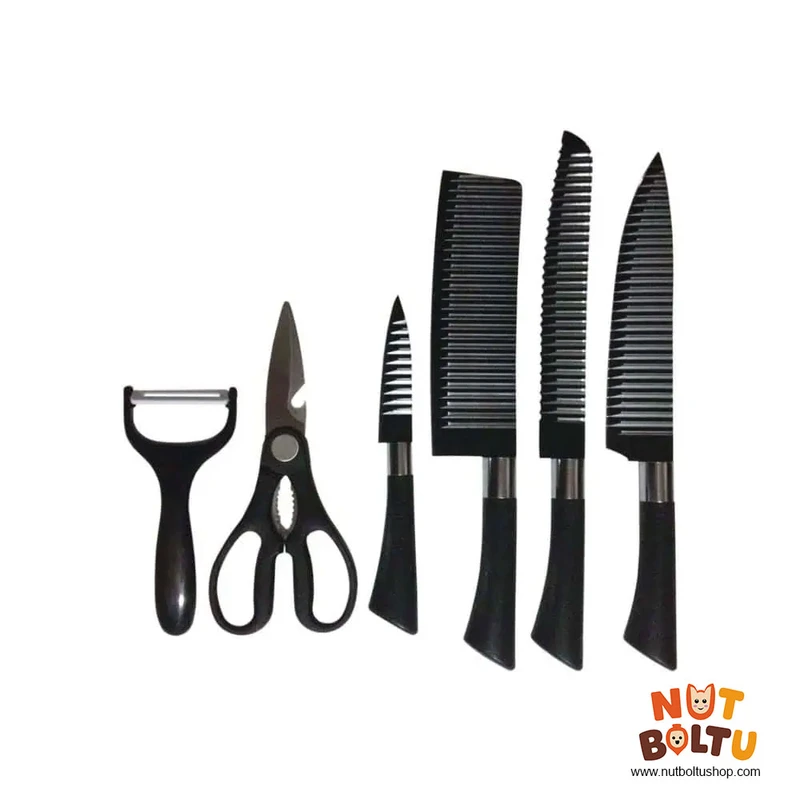 Zepter 6-Piece Premium Kitchen Knife Set with Scissors & Peeler - Image 3