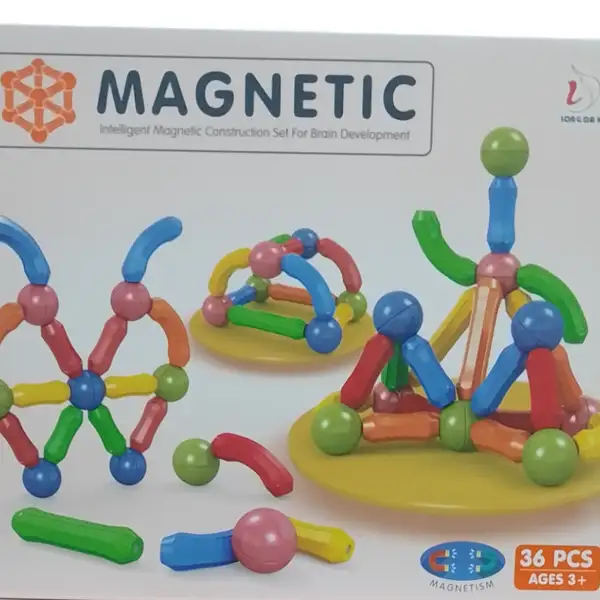 ম্যাগনেটিক কনস্ট্রাকশন সেট - শিশুদের জন্য শিক্ষামূলক খেলনা 64 PCs