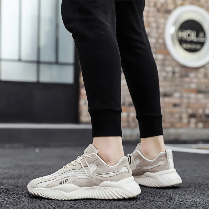 Men's Breathable Running Shoe-Beige - Image 4