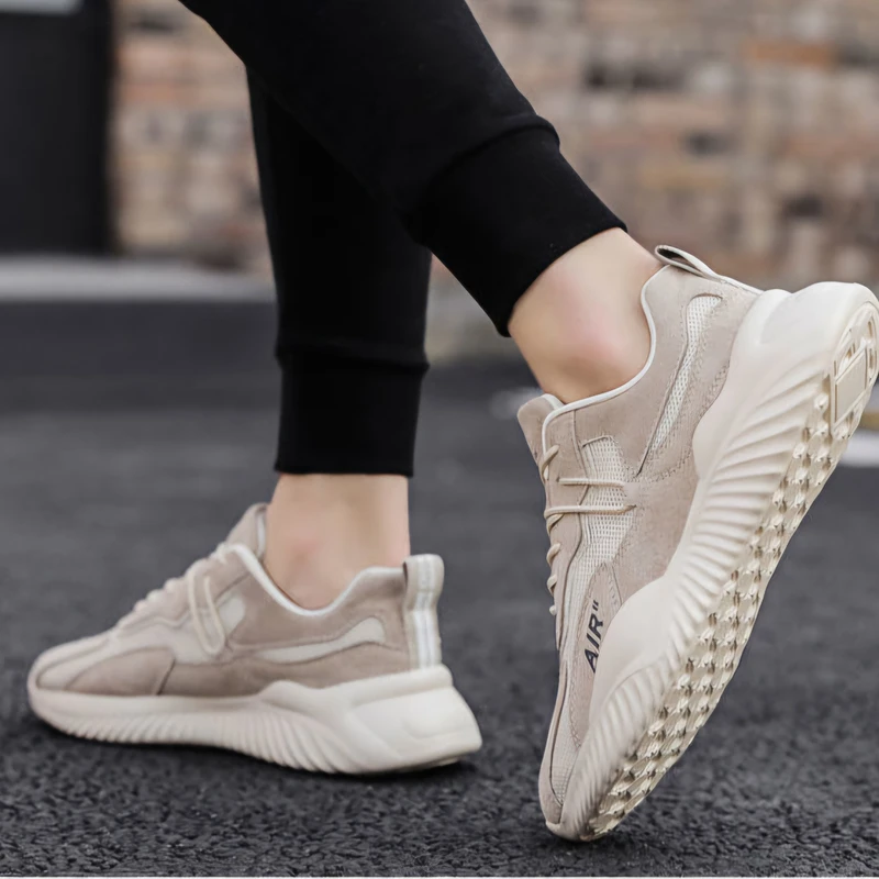 Men's Breathable Running Shoe-Beige - Image 5