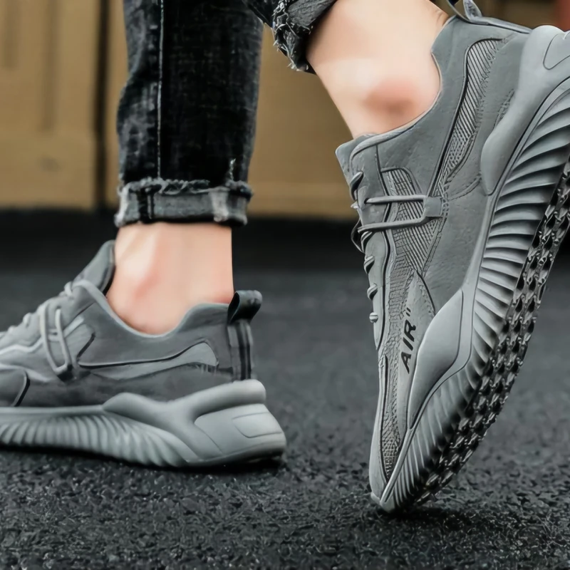 Men's Breathable Running Shoe -Grey - Image 5