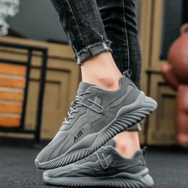 Men's Breathable Running Shoe -Grey - Image 6