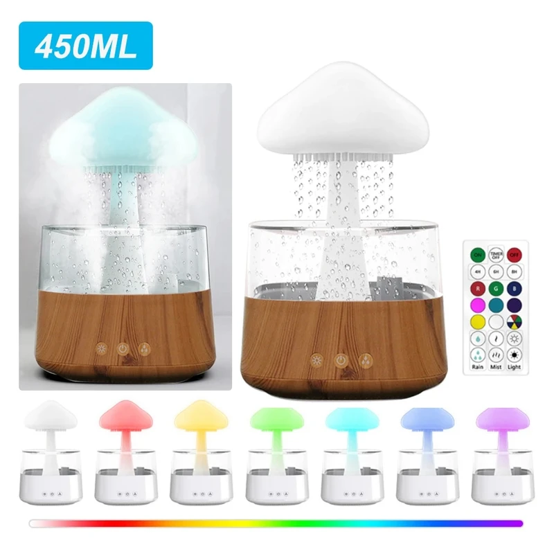 Rain Cloud Himidifier Museum lamp Colourfull Luminous Ultrasonic Aromatherapy - Image 4