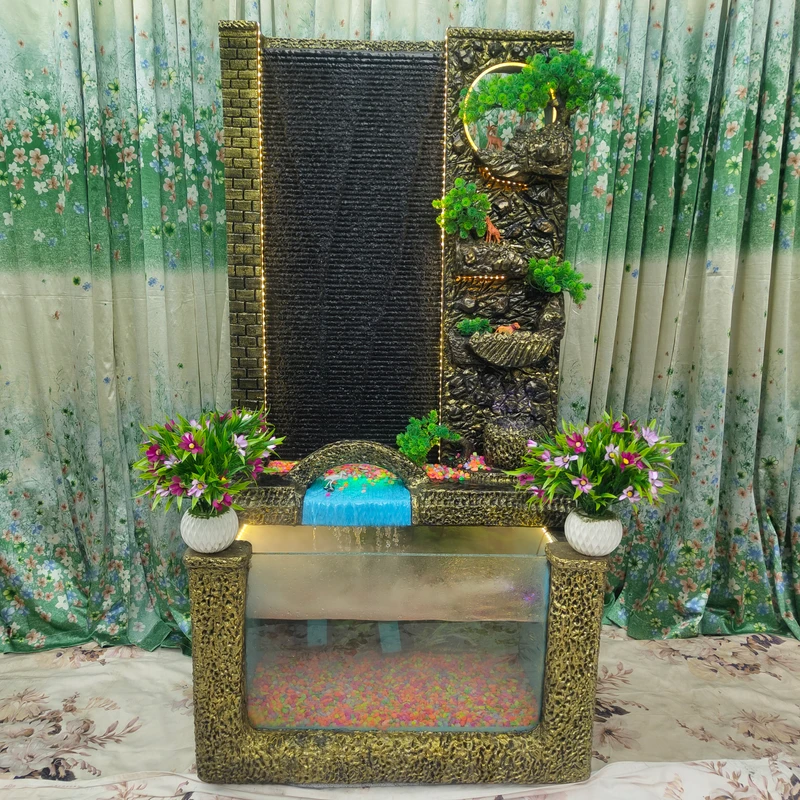 Forest Waterfall Fountain With Aquarium System