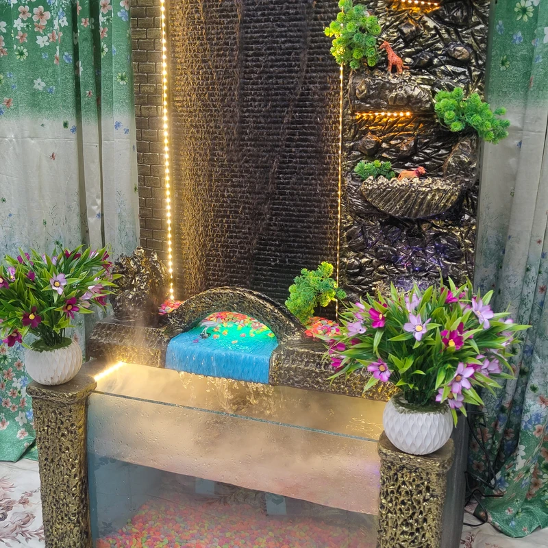 Forest Waterfall Fountain With Aquarium System